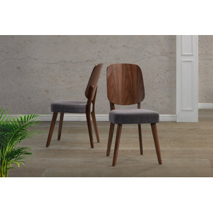 Giovanna Upholstered Dining Chair with Wood Seat Back (Set of 2) by Corrigan Studio