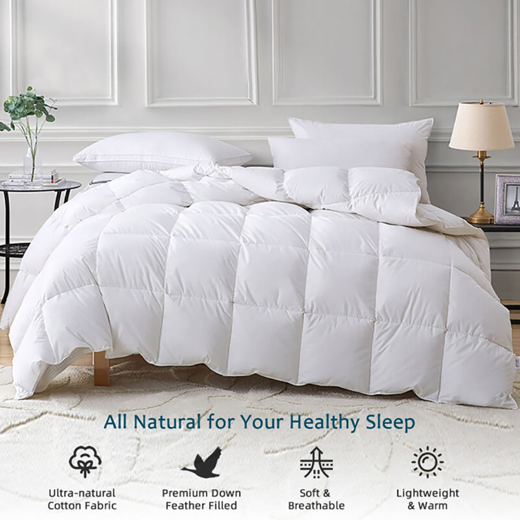 feather filled quilt