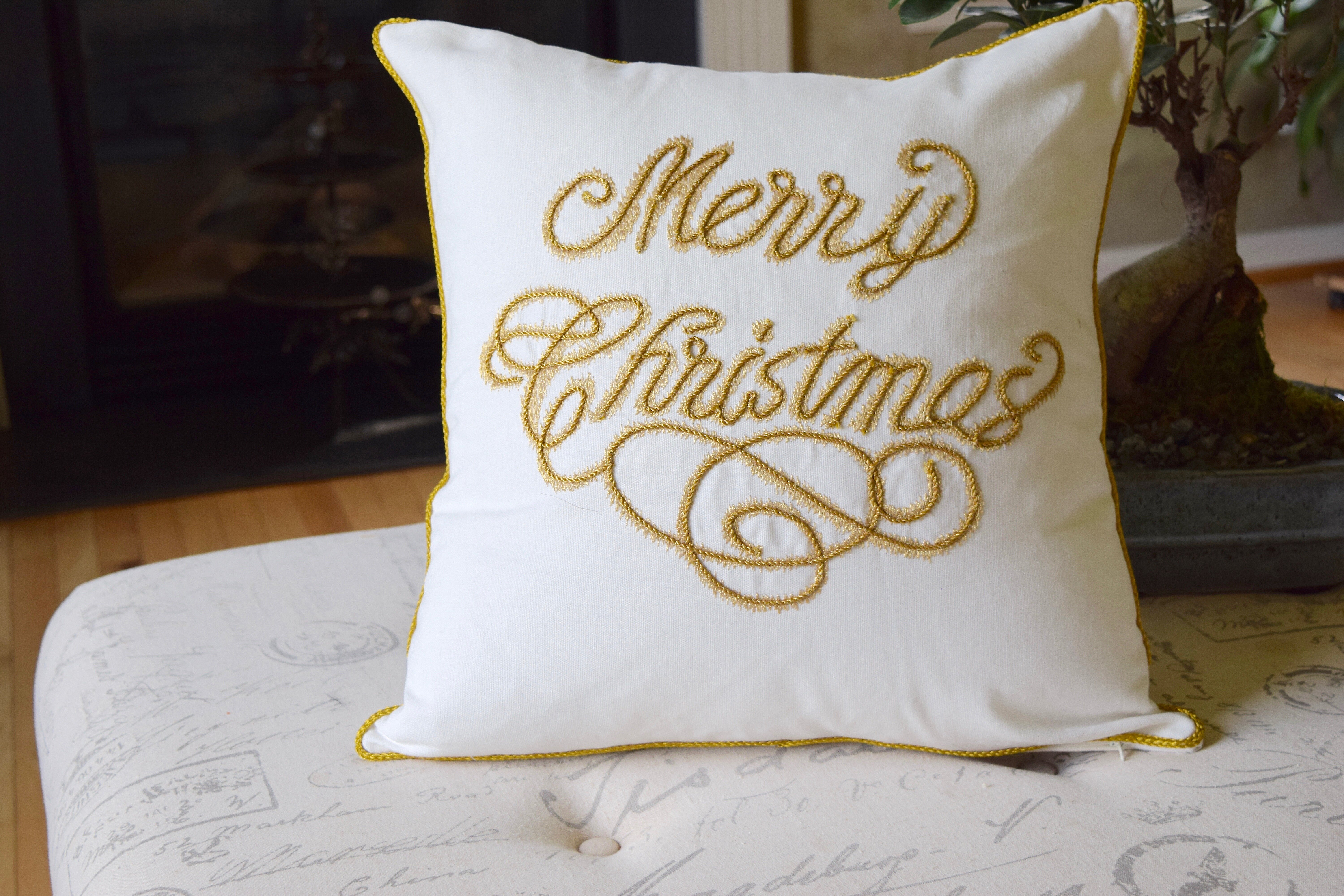 The Holiday Aisle Ailish Letter Merry Christmas Sofa Cotton Throw Pillow Wayfair