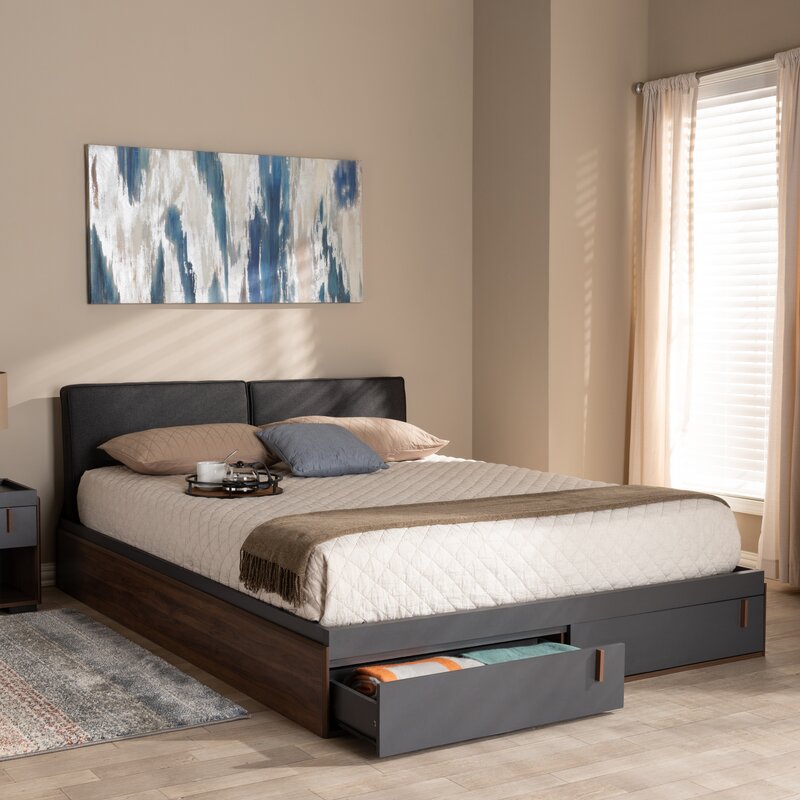 Wrought Studio Aspatria Queen Upholstered Storage Platform Bed Reviews Wayfair