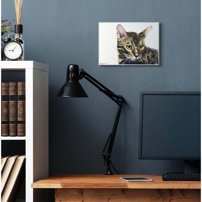 Charlton Home Cute Cat Pet Animal Watercolor Painting Graphic