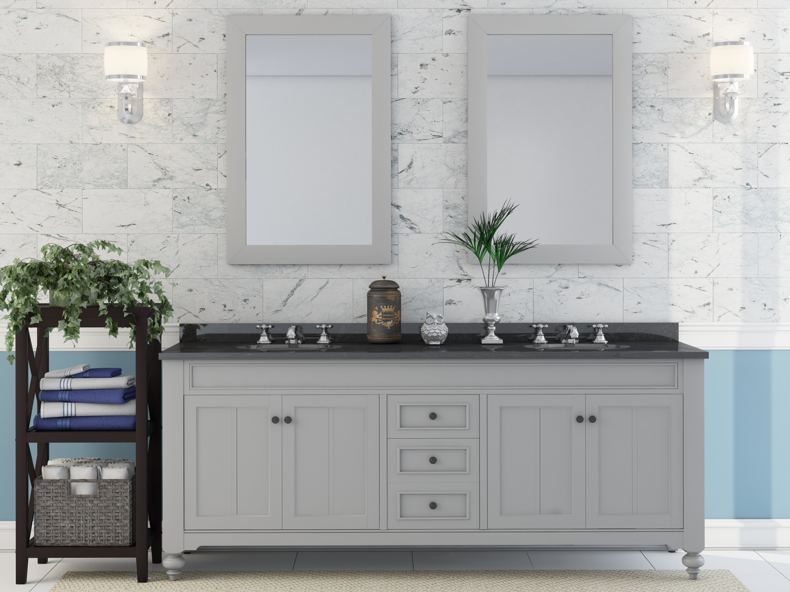 Darby Home Co Lafollette 72 Double Bathroom Vanity Set With Mirror Wayfair