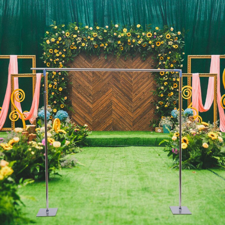 Wedding Arch Stand Plant Roses Arch Kit Metal Arbor for Wedding Party Decoration 2x1m/78''x39'' Curtain Frame Telescopic Pole Kit Wedding Party Backdrop Stand Pipe Kit 