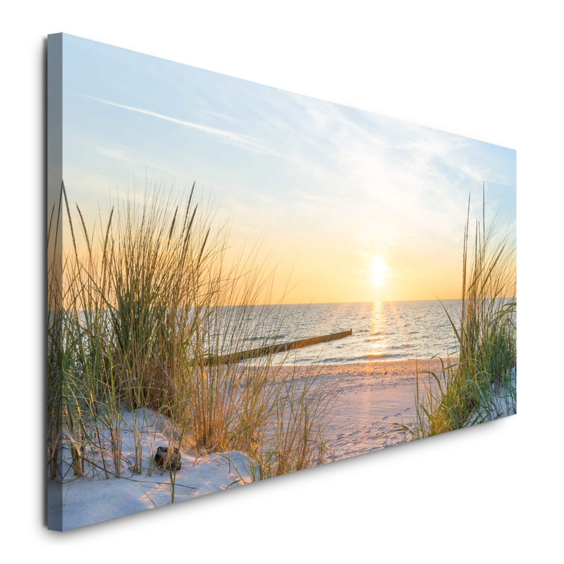 Leinwandbild Sonnenuntergang am Strand