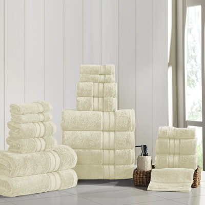 Modern Threads - Spun Loft 18-Piece 100% Combed Cotton Towel Set - Bath Towels, Hand Towels, \u0026 Washcloths - Super Absorbent \u0026 Quick Dry - 600 GSM - Soft \u0026 Plush