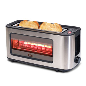 2 Slice Toaster with See Through Glass Window