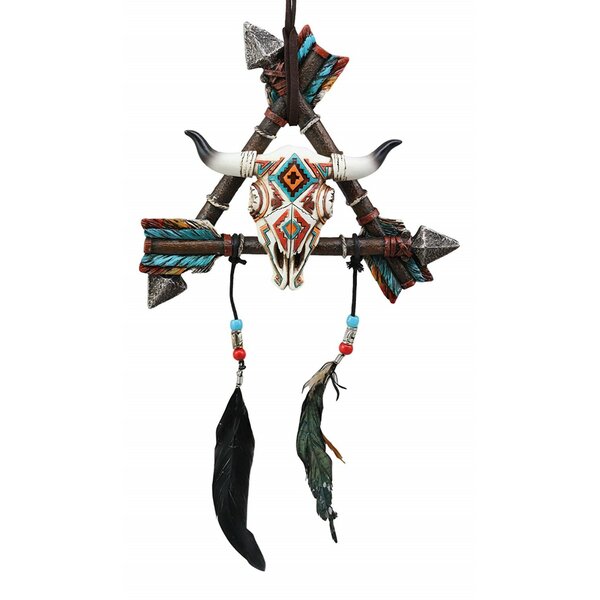 Multicolor 16x16 Throw pillows Native American Skull Bull Arrows 