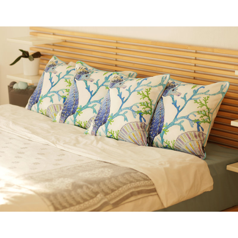 Highland Dunes Mcfarren Seahorse Printed 18 Throw Pillow Cover Reviews Wayfair