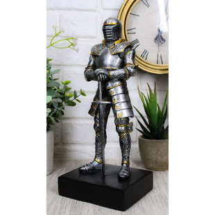 8.25 Inch Armored Crusader Knight with Large Eagle Statue Figurine 