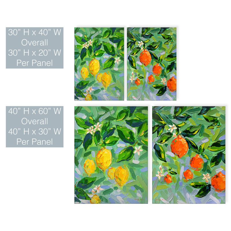 Rosalind Wheeler Citrus Sweets 2 Piece Wrapped Canvas Painting