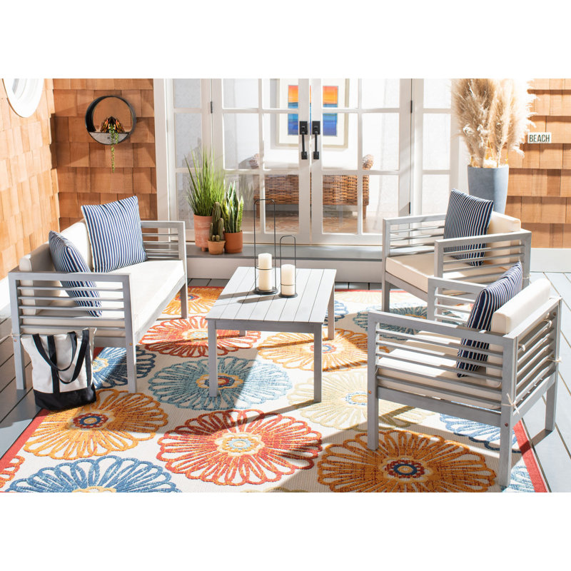 Beachcrest Home Daytona 4 Piece Sofa Seating Group With Cushions