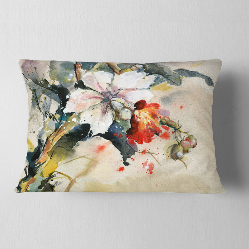 East Urban Home Floral Orchid Lumbar Pillow Wayfair