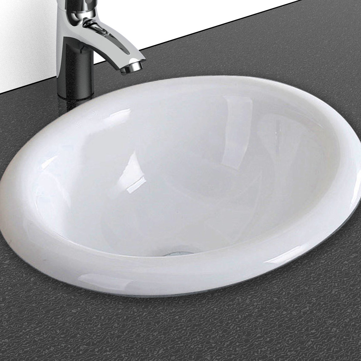 Kbp Home White Ceramic Oval Drop In Bathroom Sink With Overflow Wayfair
