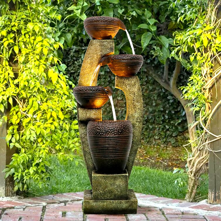 World Menagerie Harsha Resin Fountain with Light & Reviews | Wayfair