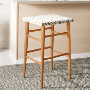 Woven Leather Bar Stools Wayfair Blake Woven Leather 30 Bar Stool
