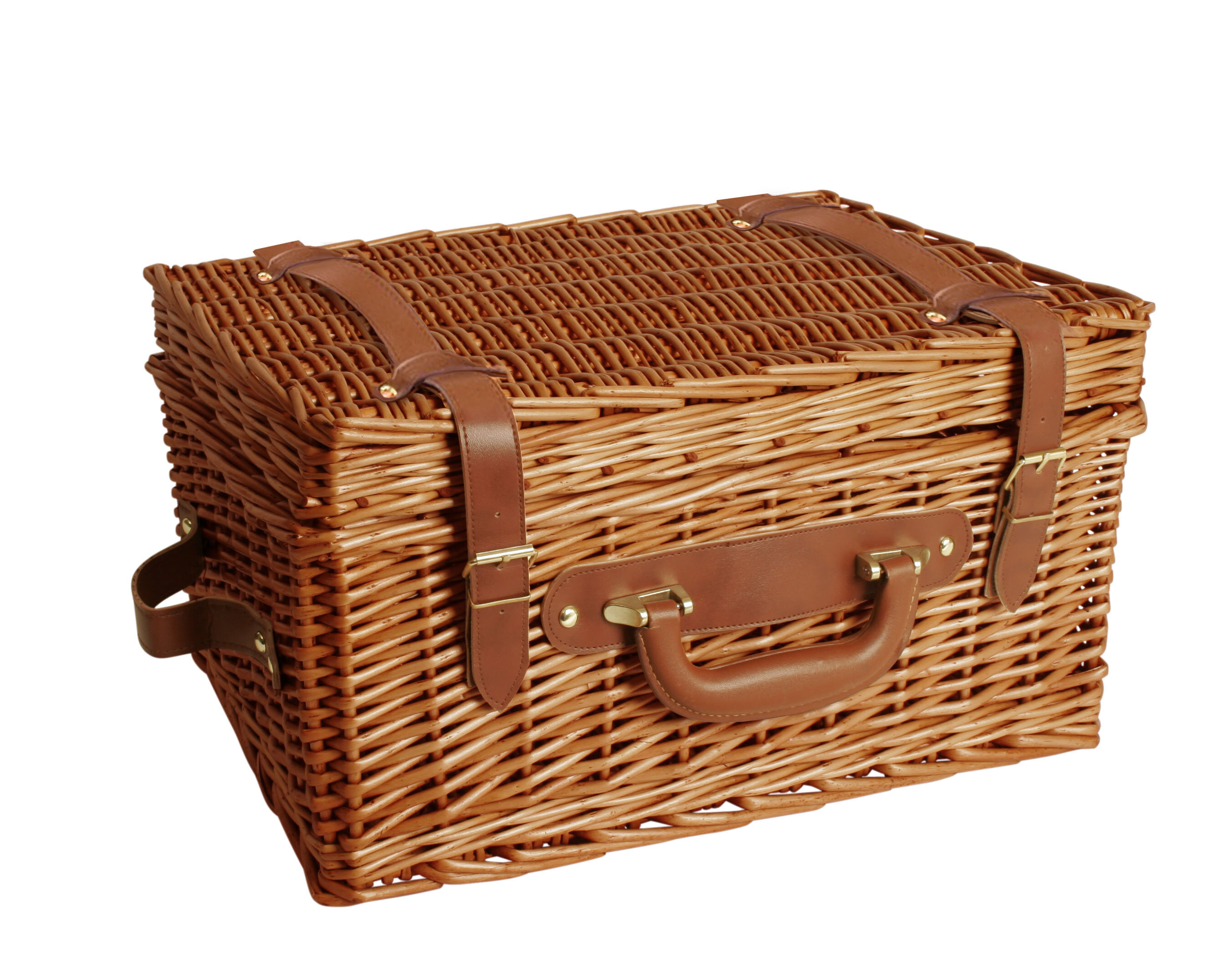 wicker basket leather straps