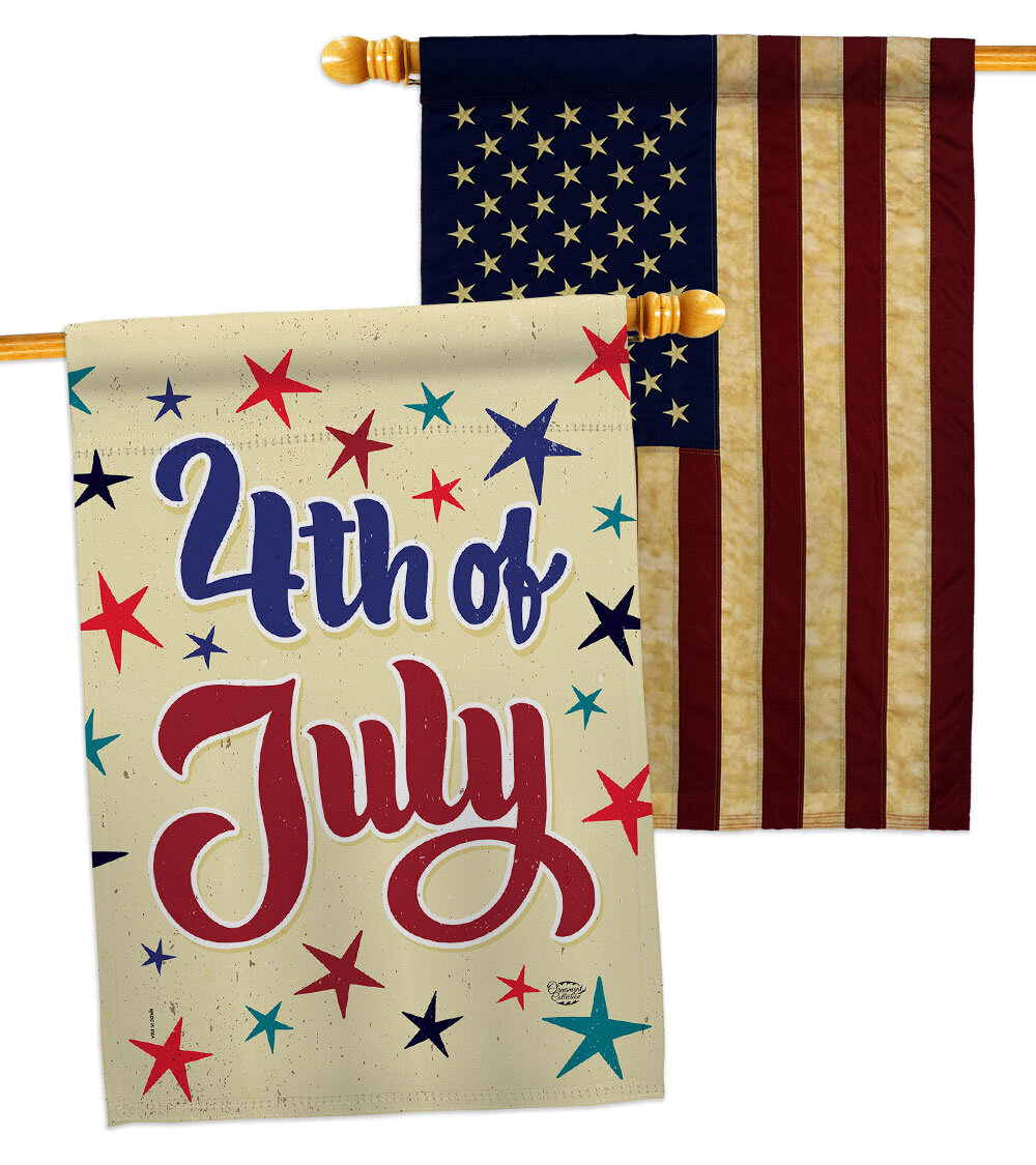 Ornament Collection July 4Th 2Sided Polyester 28 x 40 in. House Flag