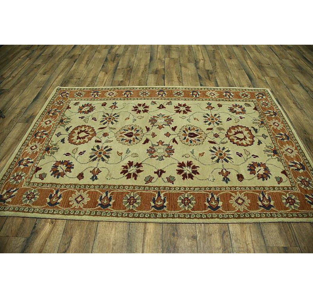Alcott Hill Daigle Hand Tufted Wool Beige Rust Area Rug Wayfair