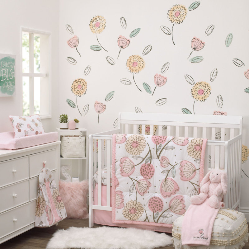 floral crib set