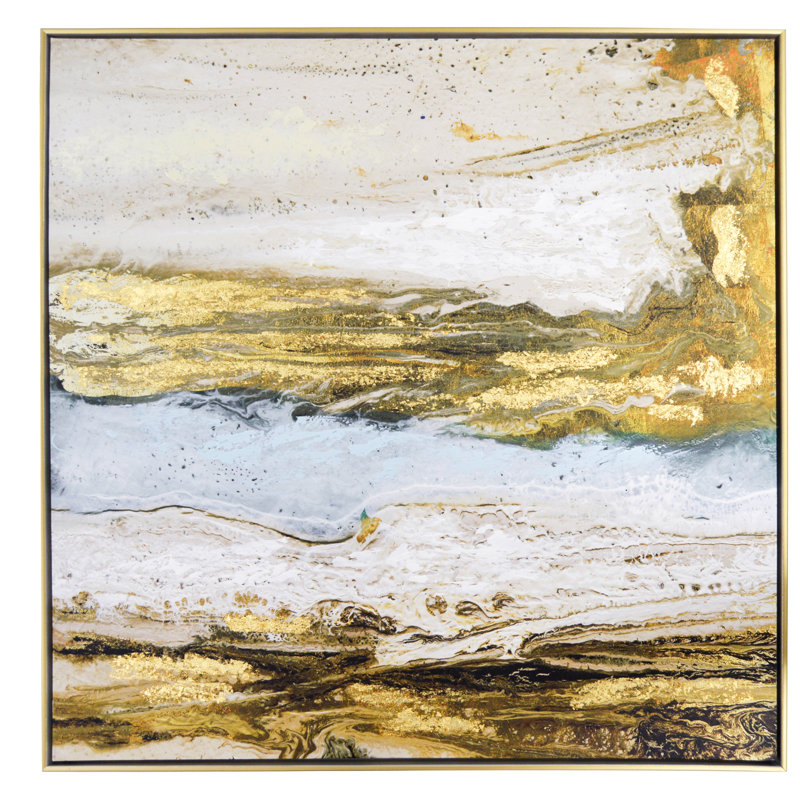 Mercer41 Melted Sand Framed Graphic Art Print On Embellished