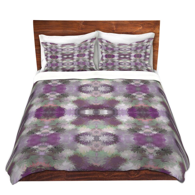 East Urban Home Daisy Blush Plum Duvet Cover Set Wayfair