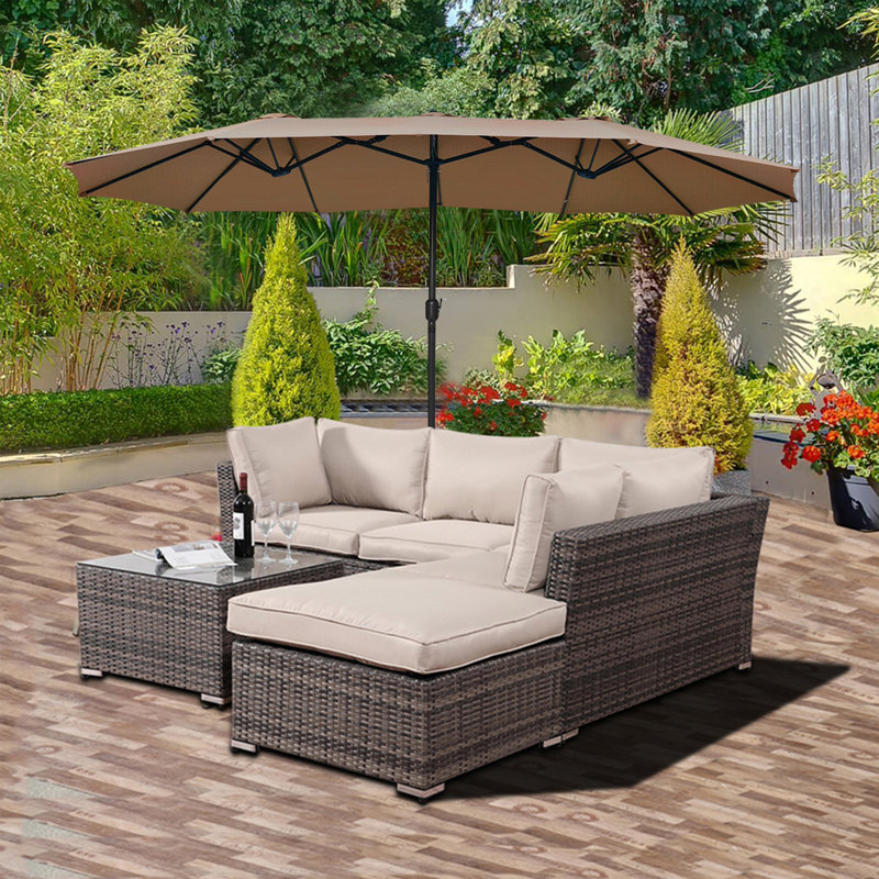 Freeport Park Satsuma 9 X 15 Rectangular Market Umbrella Wayfair