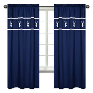 Woodsy Wildlife Semi-Sheer Rod pocket Curtain Panels (Set of 2)