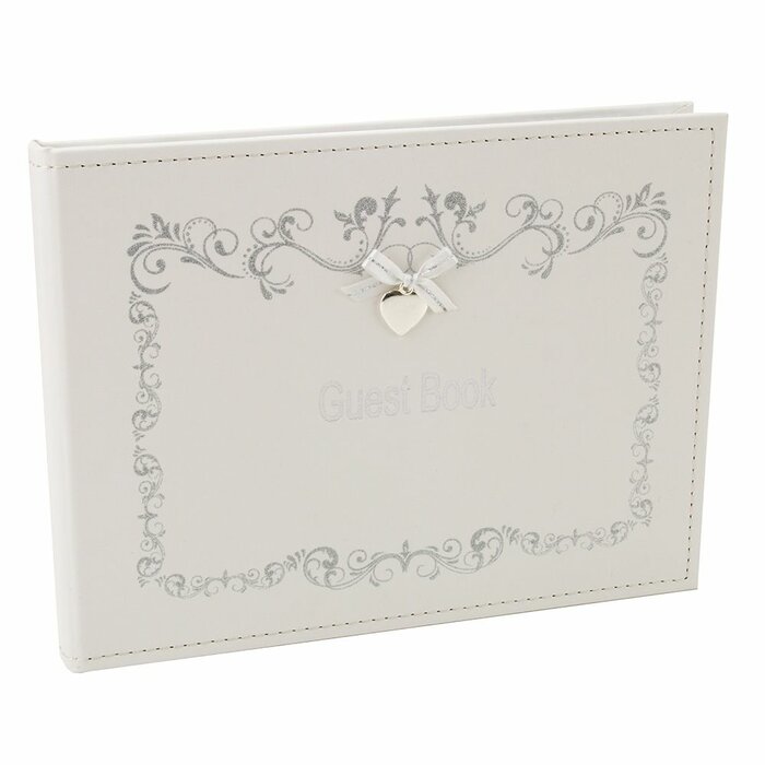 Happy Homewares Beautiful Wedding Day Grey Floral Guest Book 40 Pages