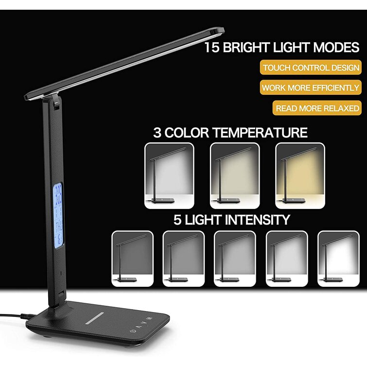 LED flexo intensity LED light with 3 brightness modes and rechargeable Ideal for study and/or reading. LED touch lamp with clamp for reading and flexible neck 360º LED desk lamp