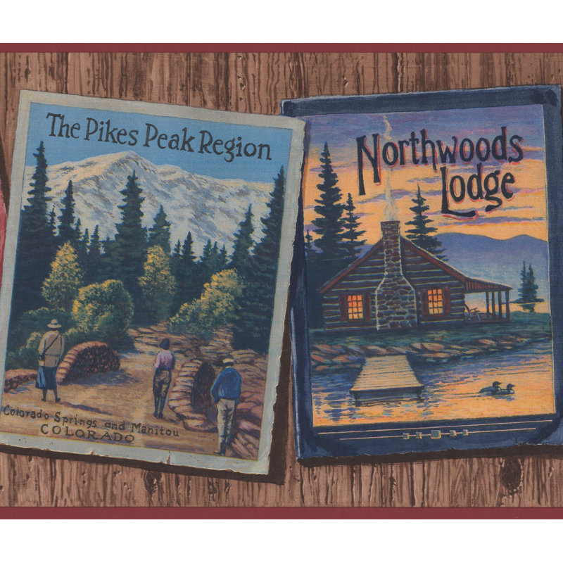 York Wallcoverings Famous Nature Places On Cards Hanging Wall Rustic 15 L X 9 5 W Abstract Wallpaper Border Wayfair