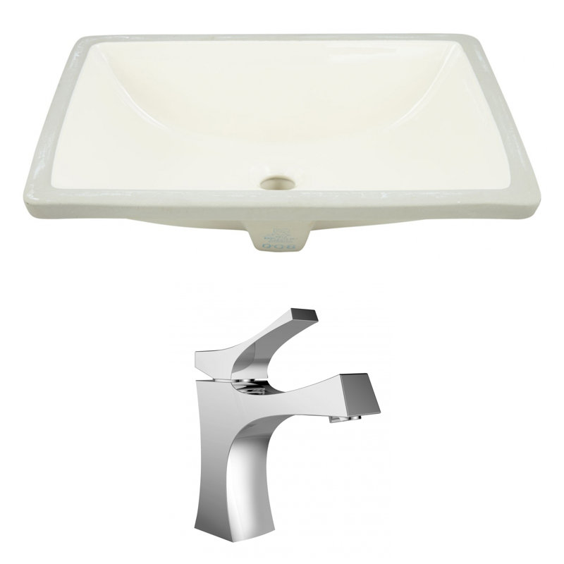 American Imaginations Ceramic Rectangular Undermount Bathroom Sink With Faucet And Overflow Wayfair