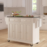 Hedon Kitchen Cart with Granite Top by Three Posts