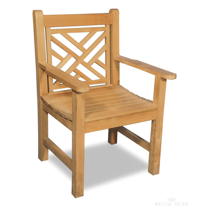 Regal Teak Chippendale Teak Patio Dining Chair | Wayfair