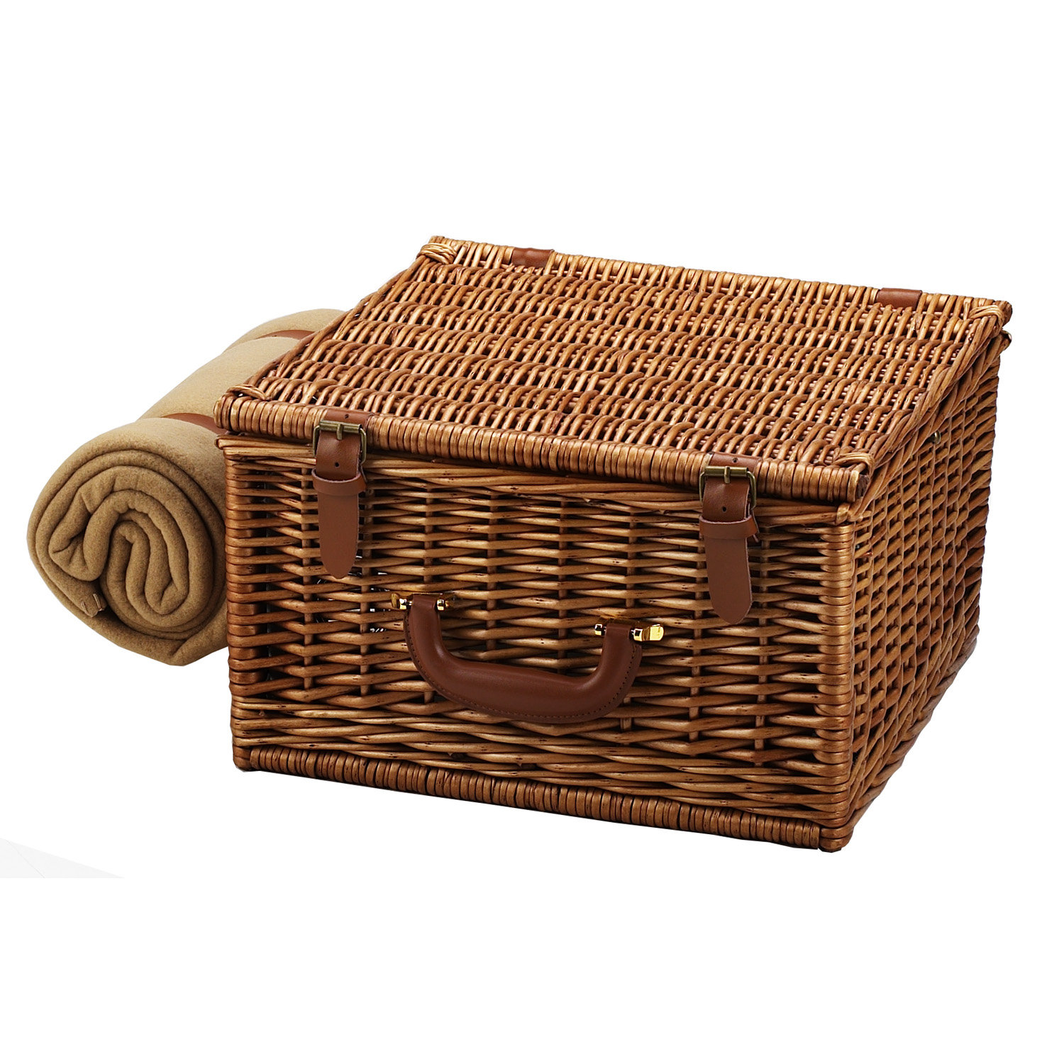 Picnic at Ascot Cheshire Basket for Two with Coffee Set and Blanket in