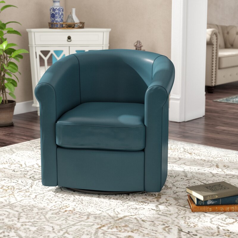 Winston Porter Pinehill Upholstered Swivel Barrel Chair & Reviews | Wayfair