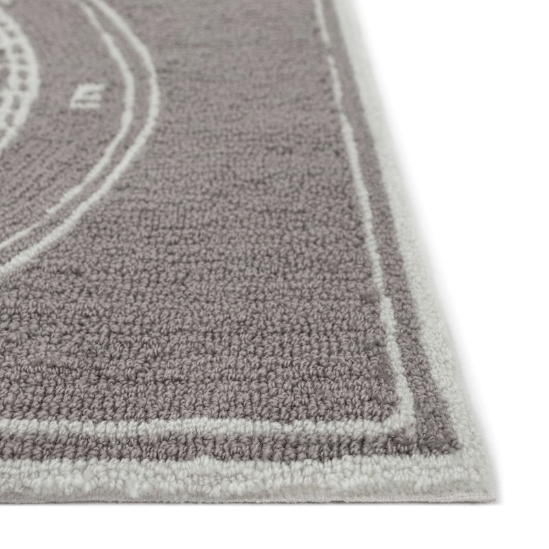 Breakwater Bay Shelborne Compass Hand Tufted Gray Indoor Outdoor