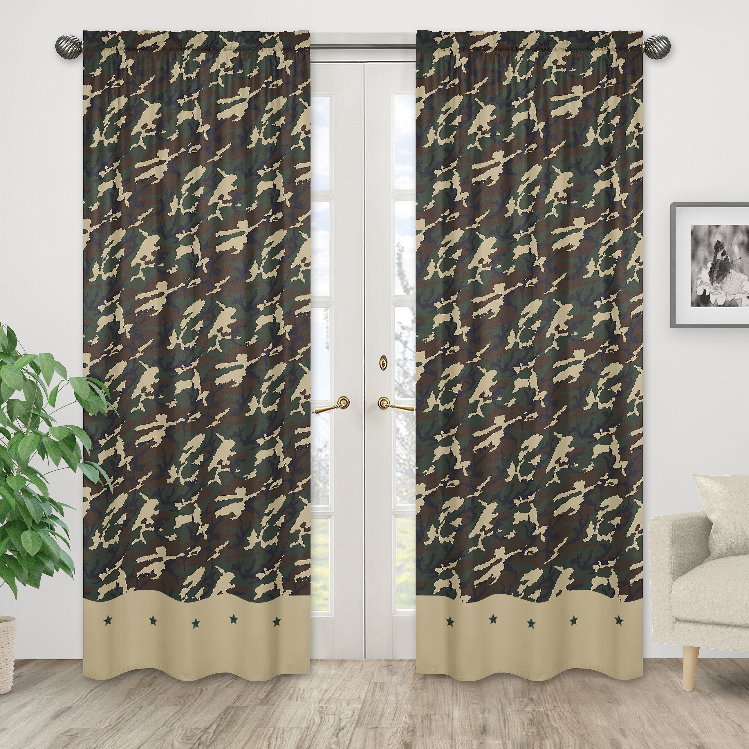 Sweet Jojo Designs Camo Camouflage Semi Sheer Rod Pocket Curtain Panels Reviews Wayfair