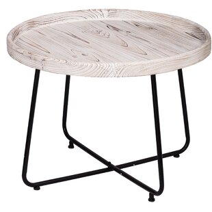 Charlize Organic Elements Rustic Cocktail Table - Matte Black, Wash White By Gracie Oaks
