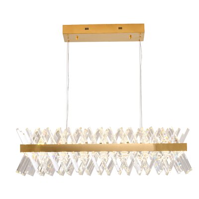 4 - Light Rectangular Chandelier With Crystal Accents