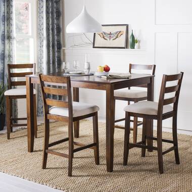 tegan 5 piece counter height solid wood dining set