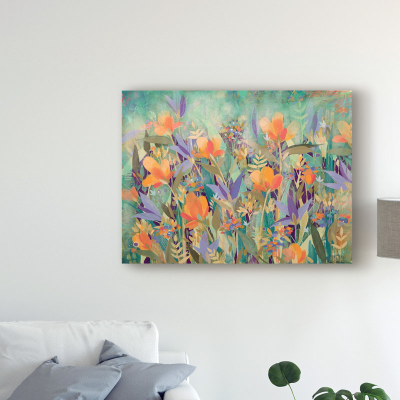 Ebern Designs Summer Garden Abstract Modern Acrylic Painting
