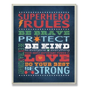 Seth Superhero Rules Wall Plaque