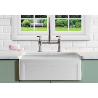 Retta 33 L X 18 W Farmhouse Kitchen Sink With Grid And Strainer Reviews Birch Lane