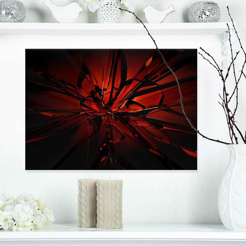 Ebern Designs Beautiful Red 3d Crystal Design Graphic Art Print