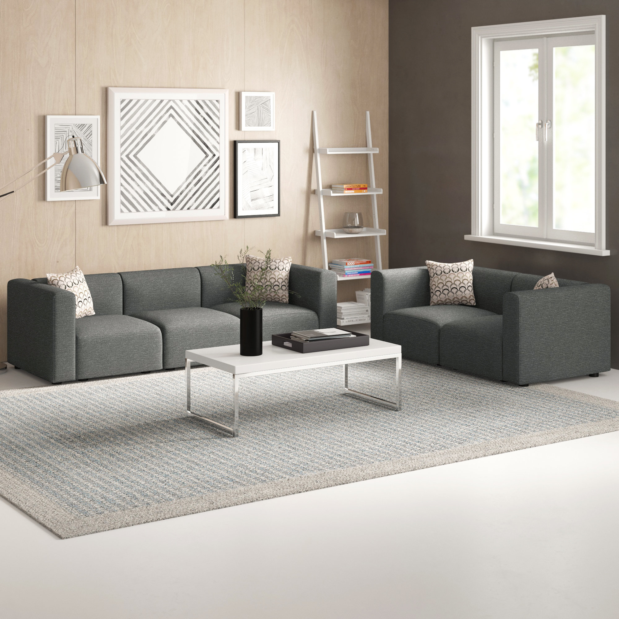 Nash 2 Piece Modular Living Room Sofa Set