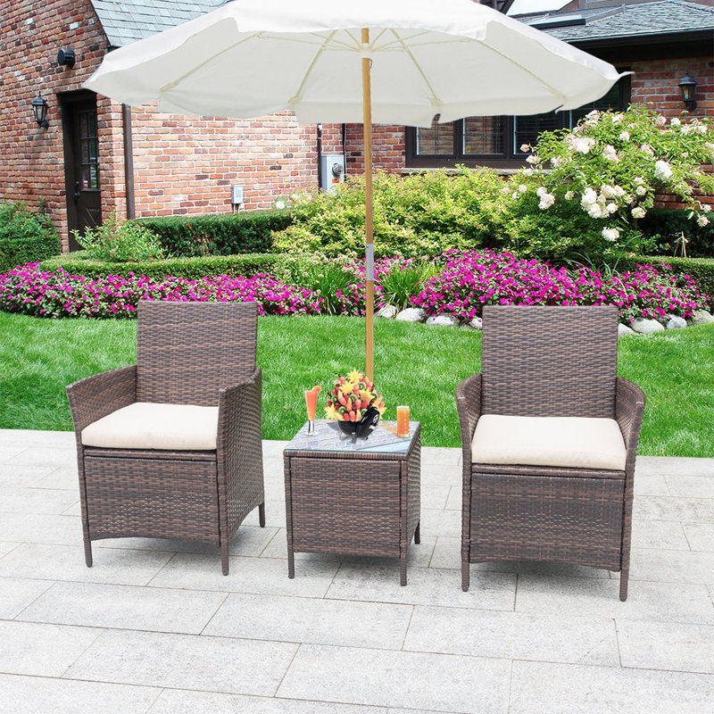 3 piece patio set with umbrella