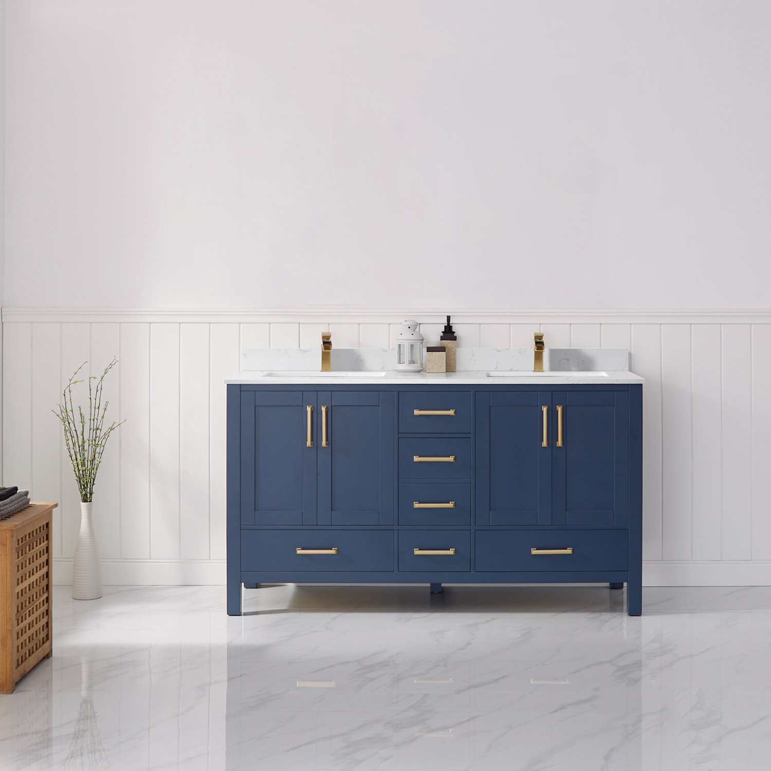 Everly Quinn Ryland 60" Double Bathroom Vanity Set & Reviews Wayfair