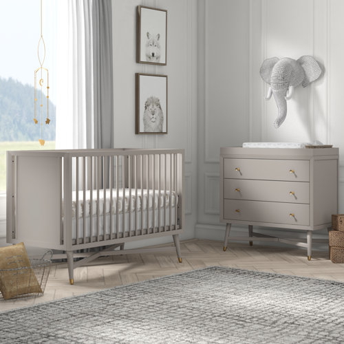 3 piece nursery furniture set gray