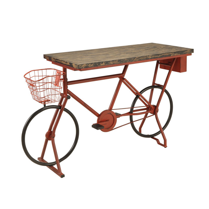 Hayley Metal Bicycle Base Distressed Wood Pub Table Hayley Metal Bicycle Base Distressed Wood Pub Table