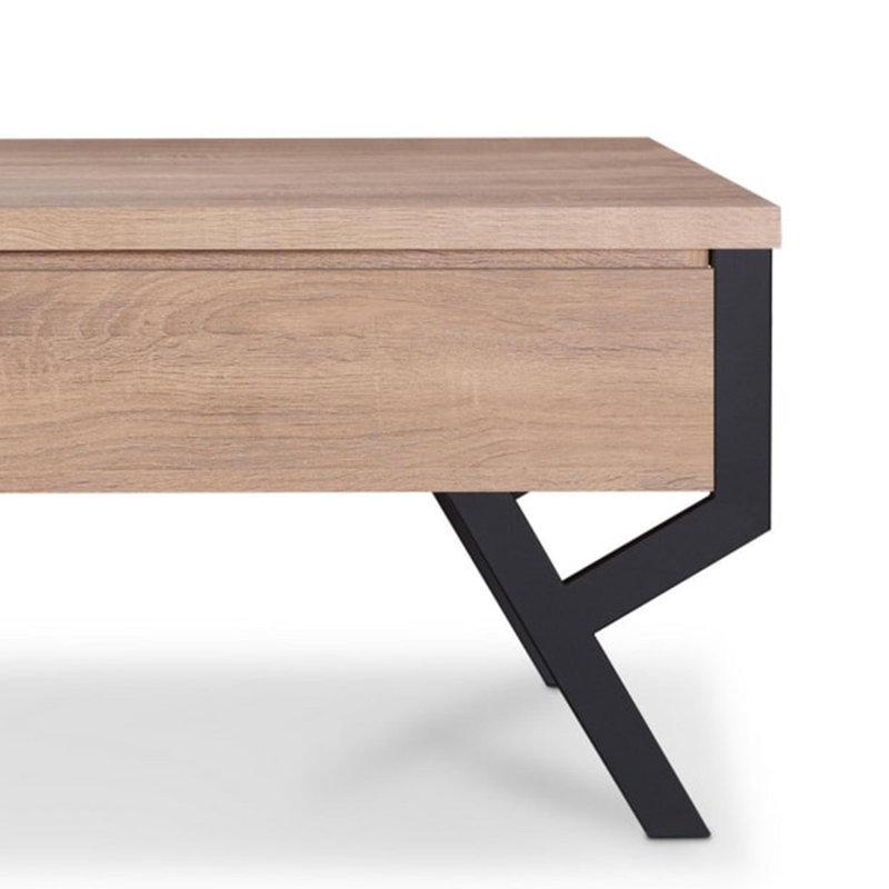 Union Rustic Dominika Transitional Rectangular Wooden Coffee Table